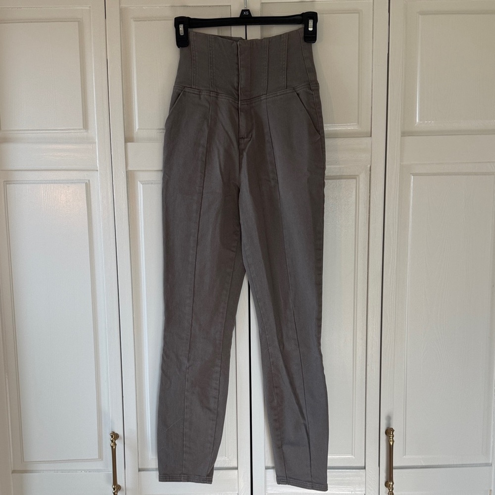 ASOS High-Waisted Gray Chinos